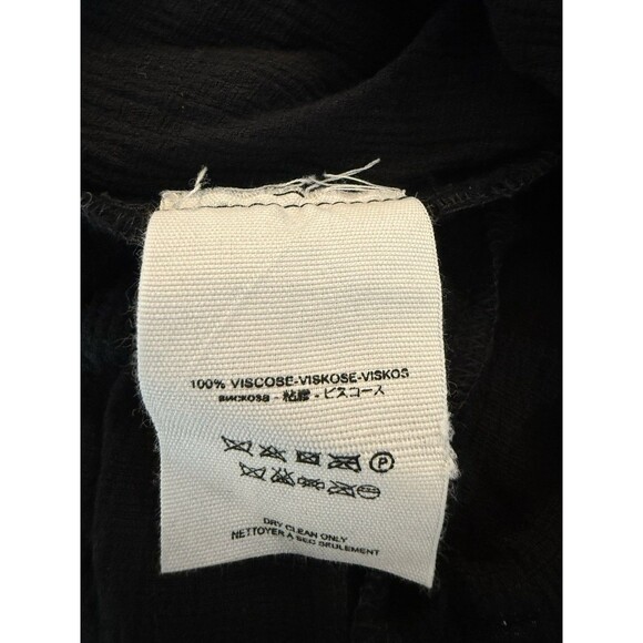 Free People Maise Top Black Size Medium Puff Shoulder Ruched Semi-Sheer NEW - Picture 12 of 13